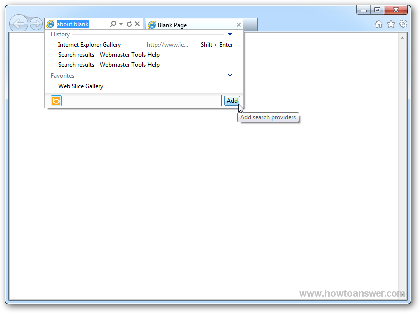 Add search providers in Internet Explorer