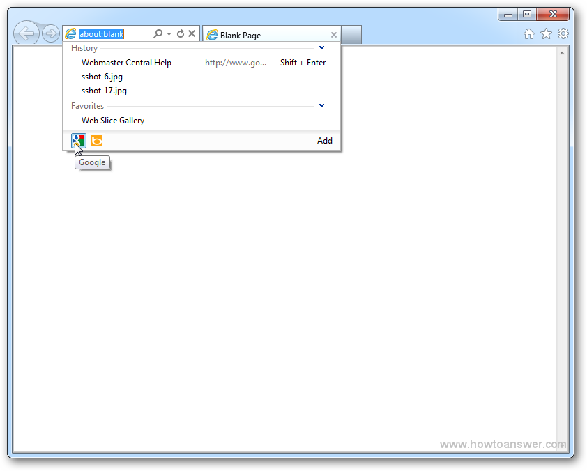 First search provider in Internet Explorer is Google