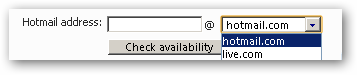 Check Hotmail.com or Live.com address availability