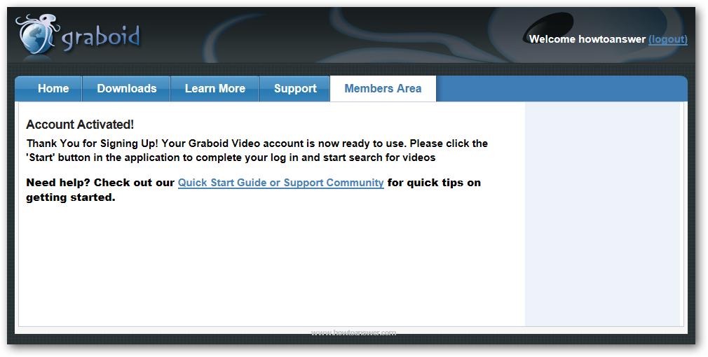 Account Activated - account confirmation window