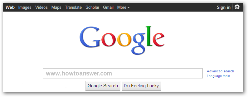 Google black bar