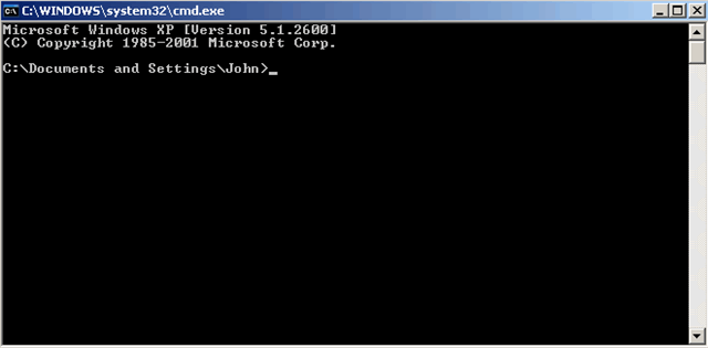 Command Prompt window in Windows
