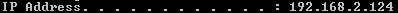 Example of an Ip address displayed in Windows
