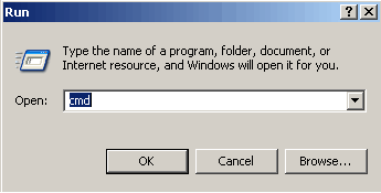 Selecting Run command from Windows menu