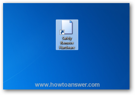 Safely Remove Hardware shortcut finally created on the desktop