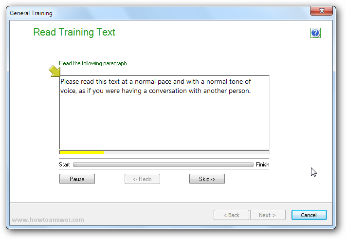 Read Training Text