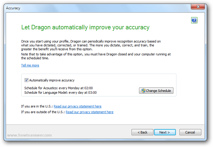 Let Dragon automatically improve your accuracy
