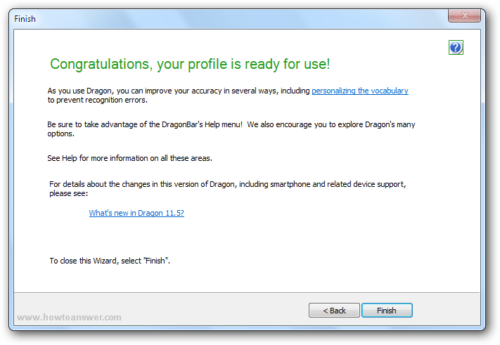 Congratulations - your profile is ready to use