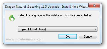 Select the language for the installation of this update