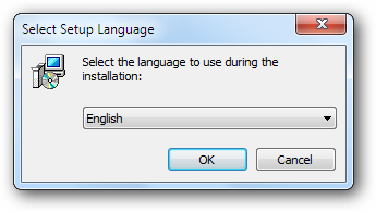 Select setup language - English