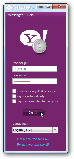 Yahoo Messenger interface