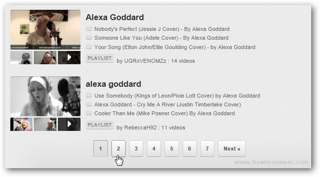 YouTube Alexa Goddard browse more results