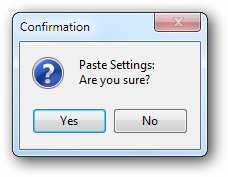 Confirmation of adding settings
