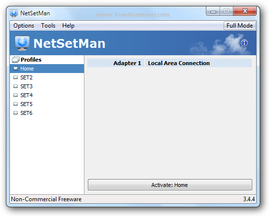 NetSetMan in Compact mode