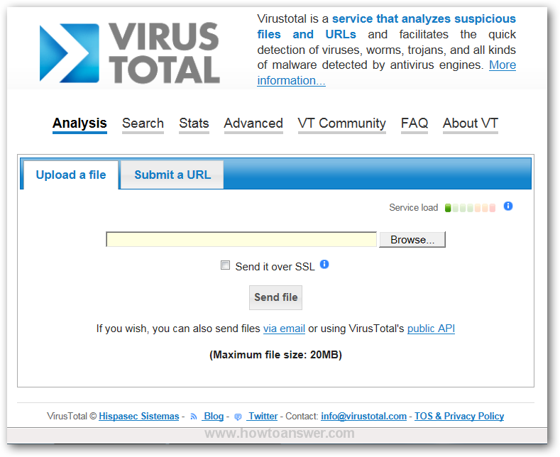 VirusTotal homepage