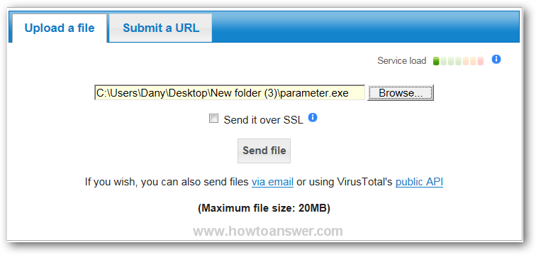Path of a file using VirusTotal browse function