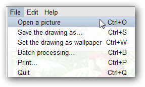Open a picture in FotoSketcher