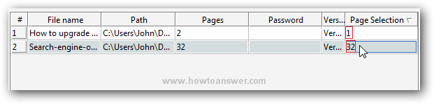 Change Page Selection