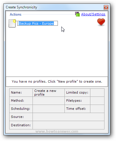 Rename profile in Create Synchronicity