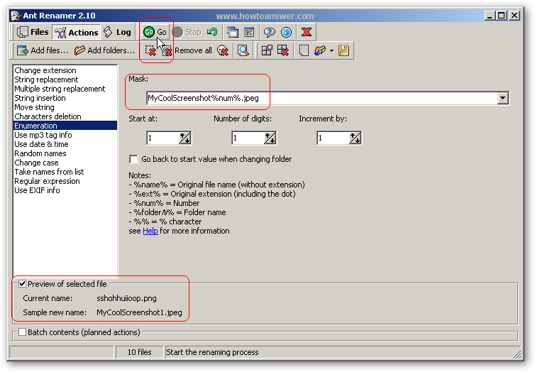 Use Enumeration Action in Ant Renamer