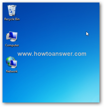 Computer, Network and Recycle Bin icons on a Windows 7 desktop